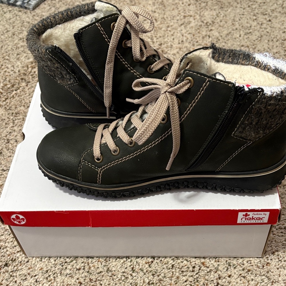 Rieker Dark Green Winter Boots - Picture 2 of 6